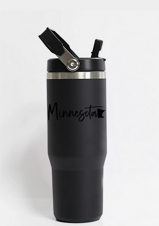 Minnesota Black on Black 30 oz Waterbottle
