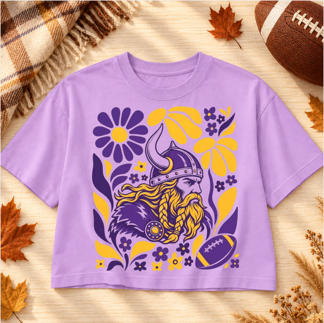 Boxy Cropped Vikings Tee