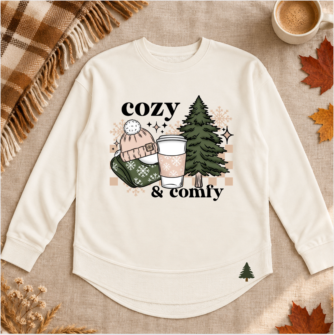 Cozy Comfy w/Pine Tree Detail