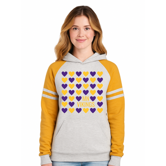 Vikings Hearts Varsity Hoodie