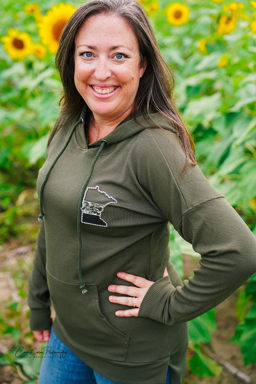 Olive Ribbed/Leather Patch Hoodie