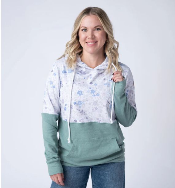 Hailey Pullover Hoodie - Spring Meadows and Sage