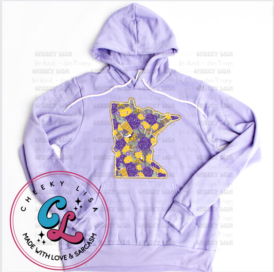 MN State Hoodie - Bella Canvas Lavender