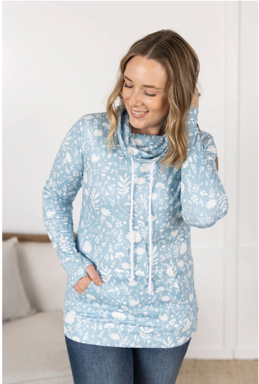 Soft Funnel Neck - Dreamy Meadows Blue
